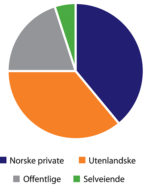 Figur 4.5 Eierskap i norske foretak, 2018.