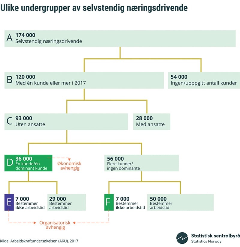 Figur 5.4 Ulike grupper av selvstendige