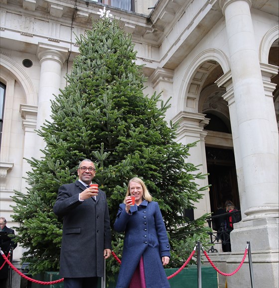 Foreign Ministers Anniken Huitfeldt and James Cleverly in London. Credit:Tuva Bogsnes, MFA
