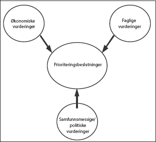 Figur 8.2 Ulike hensyn ved prioriteringsbeslutninger