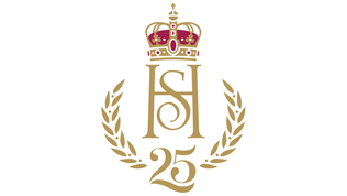 Kongepar i 25 år-logo. Foto: Det kongelige slott Kongepar i 25 år-logo