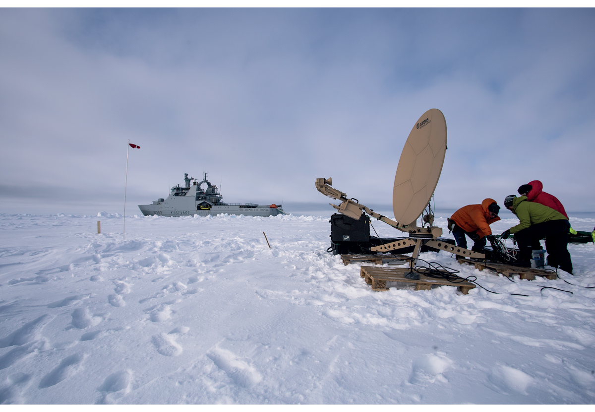 Figur 2.2 Forsvarsmateriell tester bruk av inklinerte satellitter for å gi bredbånd til Forsvaret nord for Svalbard