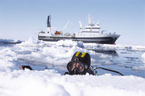 Figur 6.7 Norge forvalter seks ganger så store havområder som landområder. Her fra et forskningstokt ved Svalbard.
