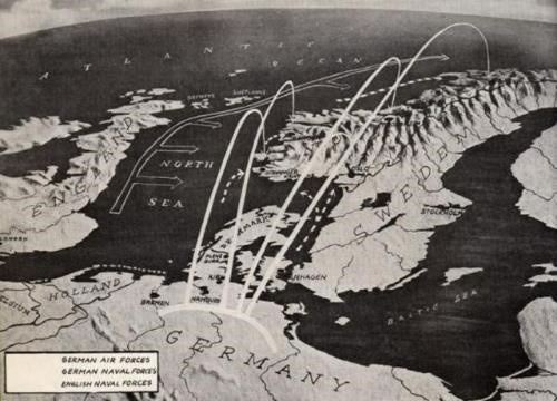 Figur 2.3 Operasjon Weserübung-Nord var kodenavnet på det tyske angrepet på Norge 9. april i 1940. Angrepet var historiens første integrerte luft-, sjø- og landangrep under én kommando. Da Tyskland angrep Norge var Forsvaret svært dårlig forberedt og hadde lit...
