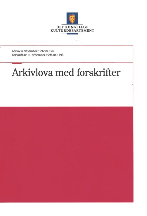 Figur 4.1 Arkivlova med forskrifter