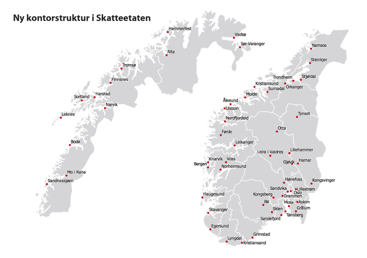 Figur 5.2 Ny kontorstruktur i Skatteetaten