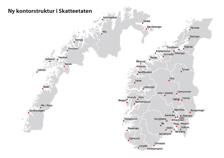 Figur 5.2 Ny kontorstruktur i Skatteetaten
