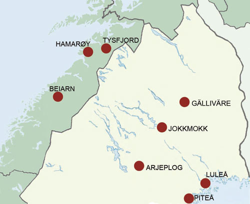 Figur 3.4 Pite- og lulesamisk område
