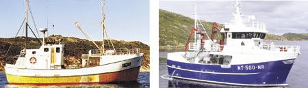 Figur 7.9 Eksempel på gammelt og nytt fartøy på henholdsvis
16 og 18 meter