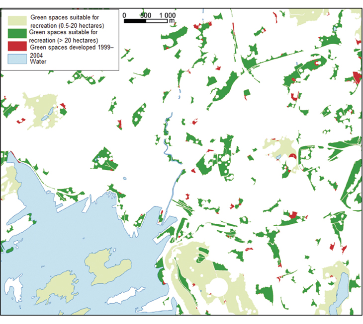 Figure 9.1 Green spaces in Oslo
