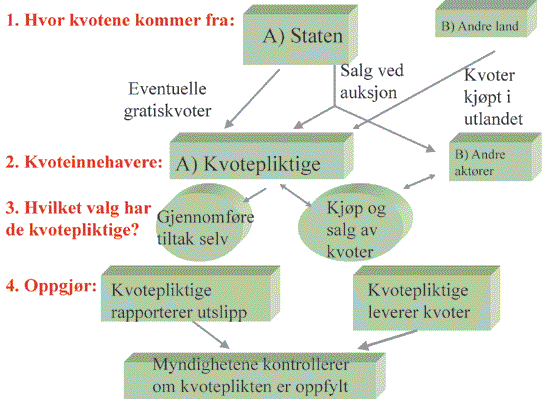 Figur 8.1 Hovedelementene i et kvotesystem