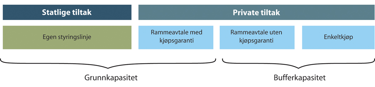 Figur 22.3 Organisering og styring av kapasitet i Bufetat.