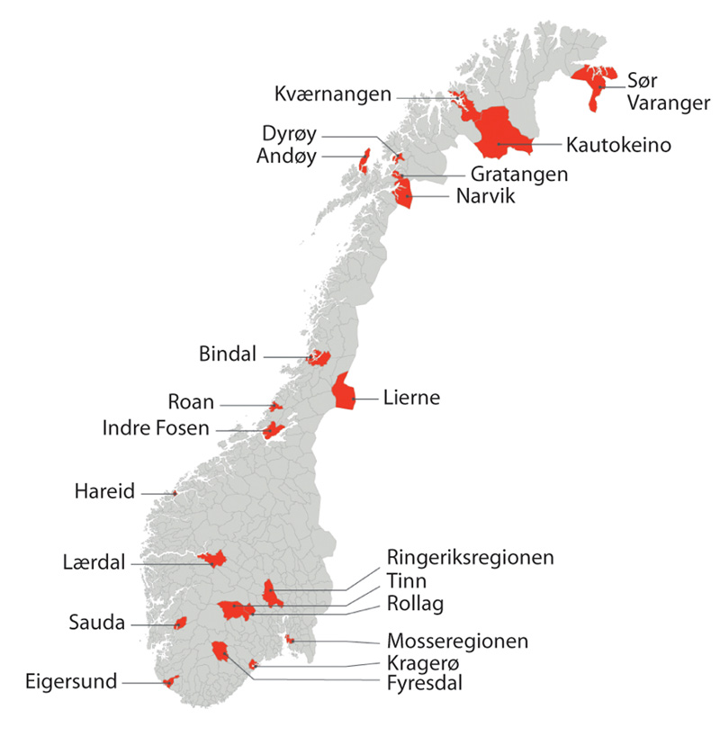 Figur 11.5 Kart over omstillingsområder 2019