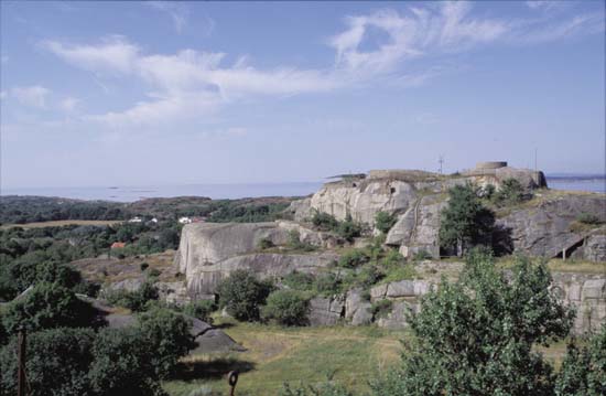 Figur 5.5 Torås fort på Tjøme ble anlagt 1939
som en del av Oslofjordens befestning. Deler av fortområdet
driftes i dag av kommunen og brukes som friluftsområde
for befolkningen.