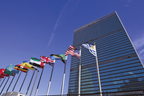 Figure 10.2 The United Nations plays an important part in co-ordinating
interaction between countries.