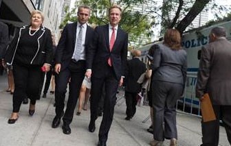 Tre gjenkjennelige nordmenn i New York: Statsminister Erna Solberg, utenriksminister Børge Brende og Natos generalsekretær Jens Stoltenberg. Foto: Ragnhild H. Simenstad, FN-delegasjonen