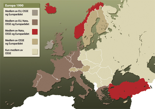 Figur 6.3 Europa 1990: Organisasjoner