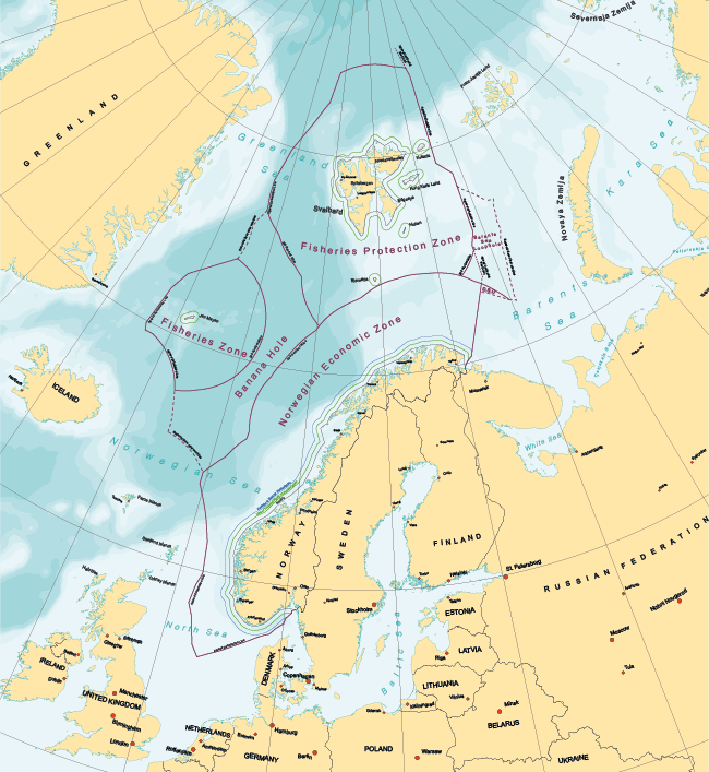 Figure 5.1 Norwegian maritime boundaries.