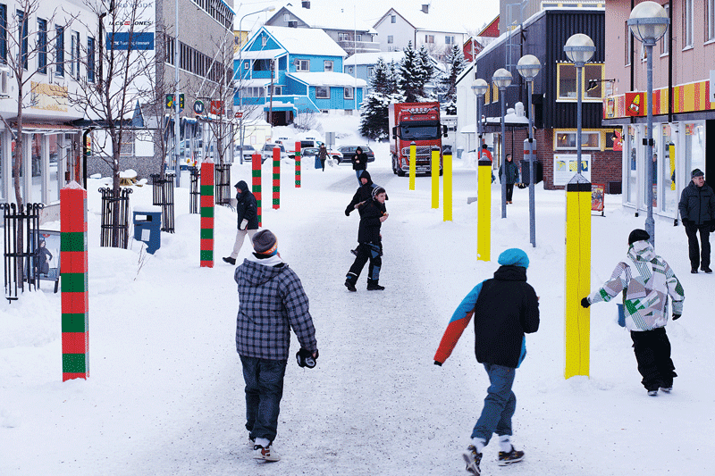 Figure 7.9 Part of the installation “Borderlines” by Morten Traavik, displayed during the Barents Spektakel festival in Kirkenes in 2011.
