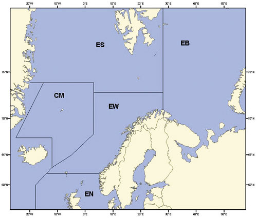 Figur 3.2 Telleområde for hval