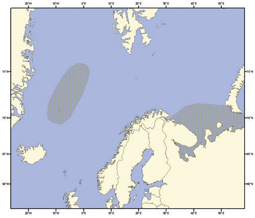 Figur 5.2 Fangstområde for sel
