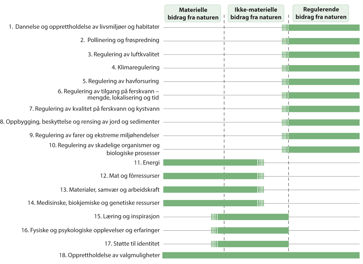Figur 3.1 Naturens bidrag til mennesker
