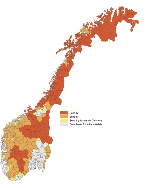 Figur 5.1 Det distriktspolitiske virkeområdet