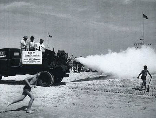 Figure 2.2 A cloud of DDT being sprayed over a beach in New York in 1945