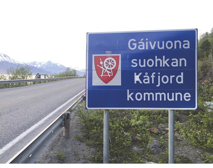 Figur 20.1 Samisk kommunenavn i Gáivuotna/Kåfjord