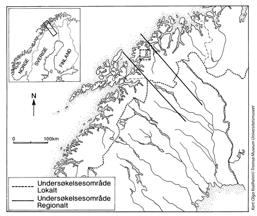 Figur 2.1 Kart over det lokale og regionale undersøkelsesområdet.