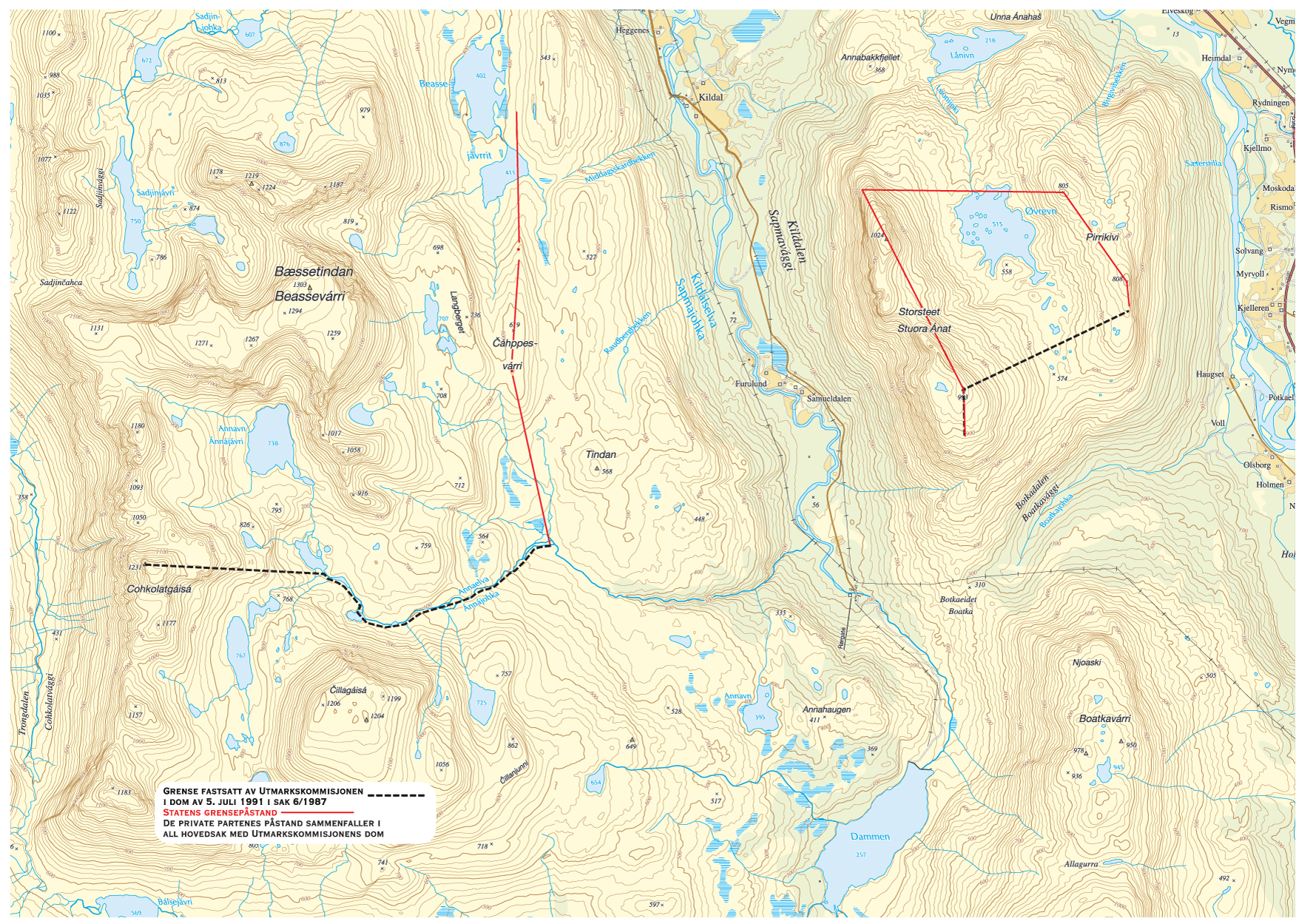 Figur 2.3 Nordreisa vest for Kildalen og området Store Ste