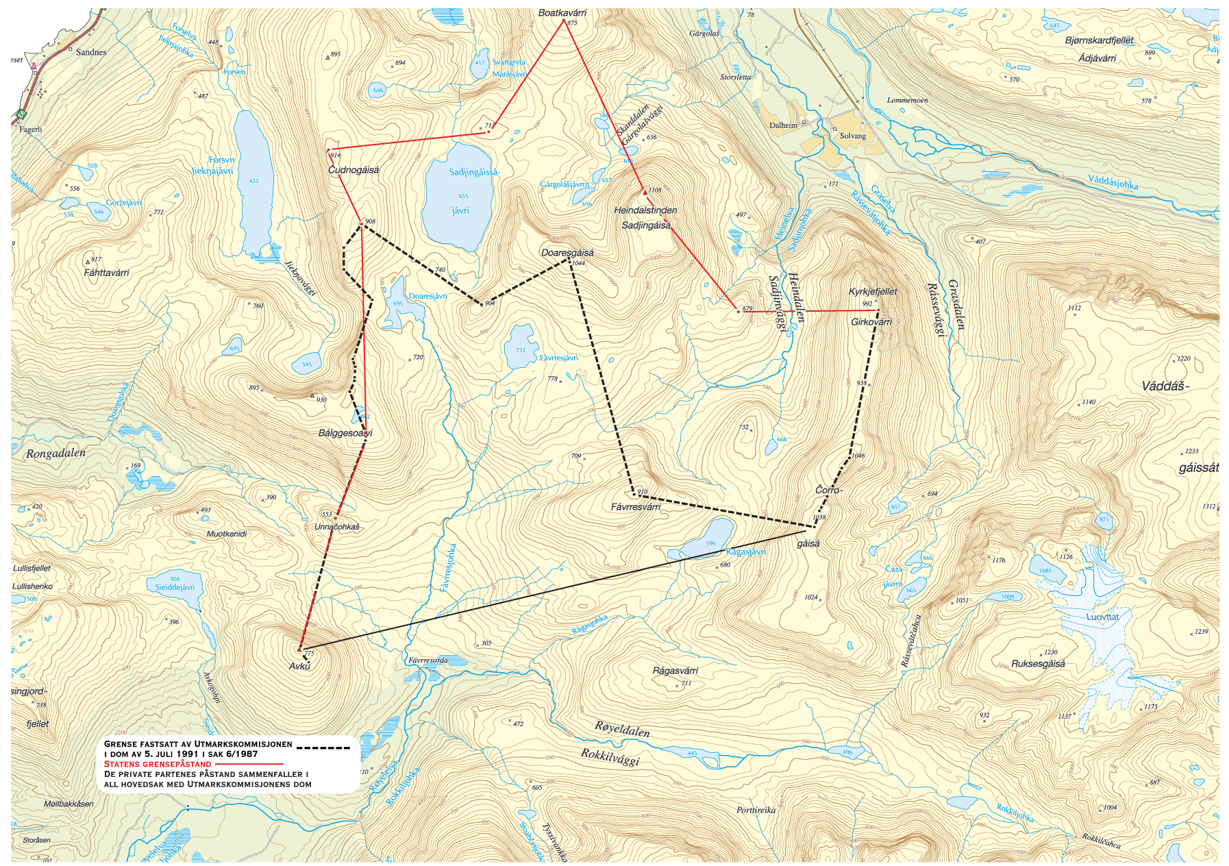 Figur 2.4 Nordreisa, området Reisadalen–Oksfjorddalen