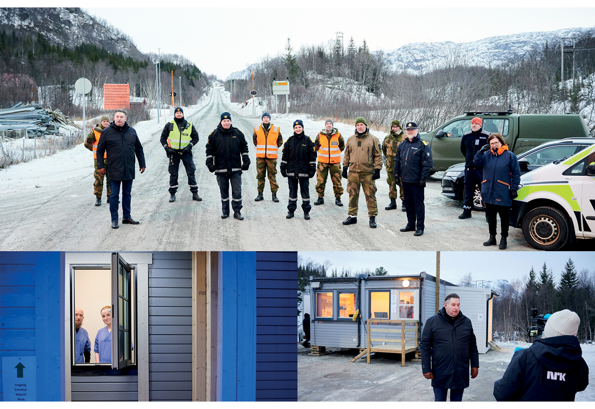 Figur 12.4 Arbeidet ved teststasjonen på Bjørnfjell under pandemien.