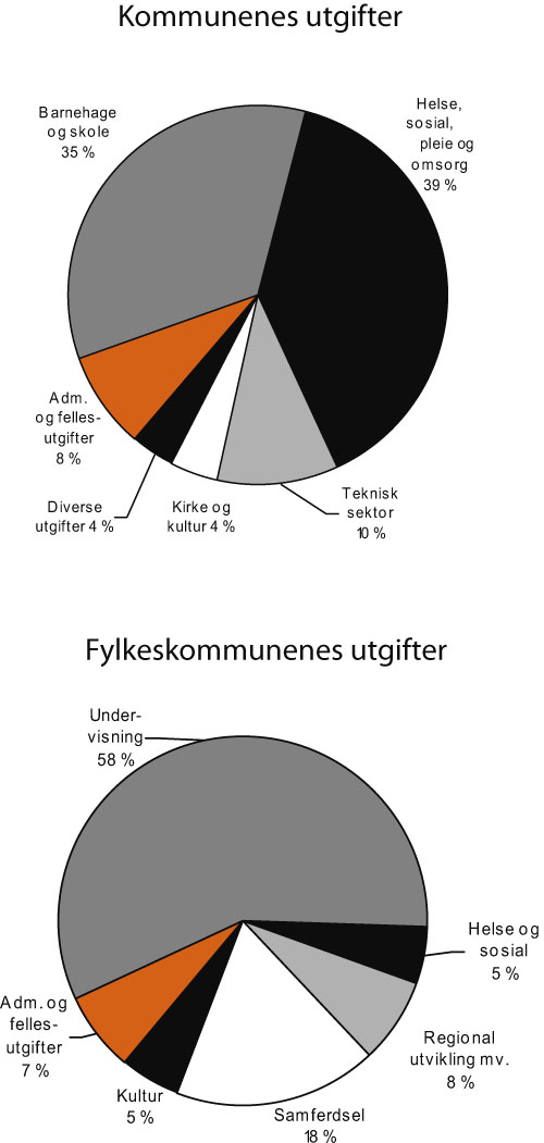 Figur 3.10 Sammensetningen av kommunesektorens utgifter. 2005