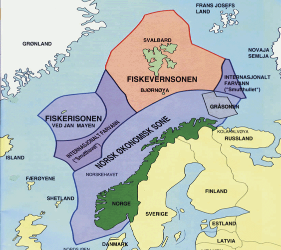Figur 3.1 Kystvaktens operasjonsområde