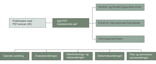 Figur 16.2 Organisasjonskart PST.