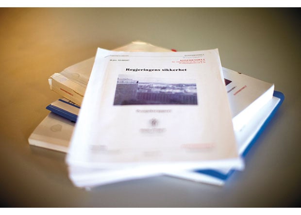 Figur 18.8 Prosjekt «Regjeringens sikkerhet» overleverte rapport til Statsministerens kontor i juni 2004.