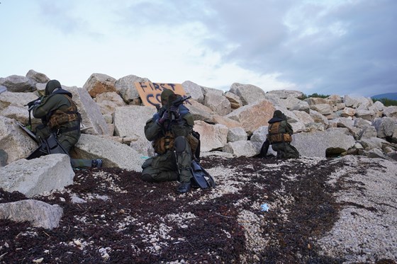 Biletet er fra trening av ukrainske marinesoldatar i Noreg.