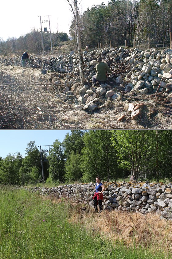 I løpet av 10 år er det halde kurs i steingjerdebygging ved Nordheimplassen.