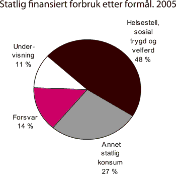 Figur 6.9 Sammensetningen av statlig finansiert forbruk etter formål.
2005