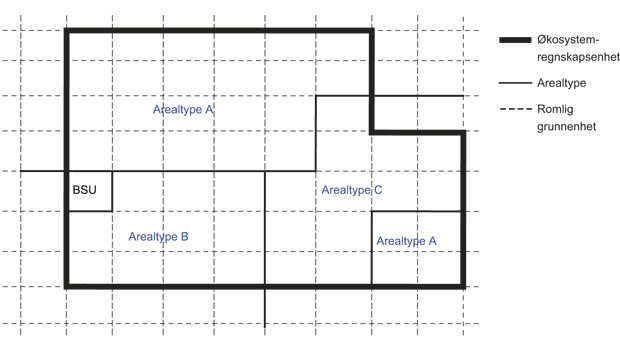 Figur 11.5 Geografiske enheter for et økosystemregnskap.