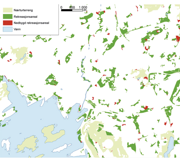 Figur 4.20 Rekreasjonsarealer og nærturterreng nedbygd i Oslo i perioden 1999 – 2004.