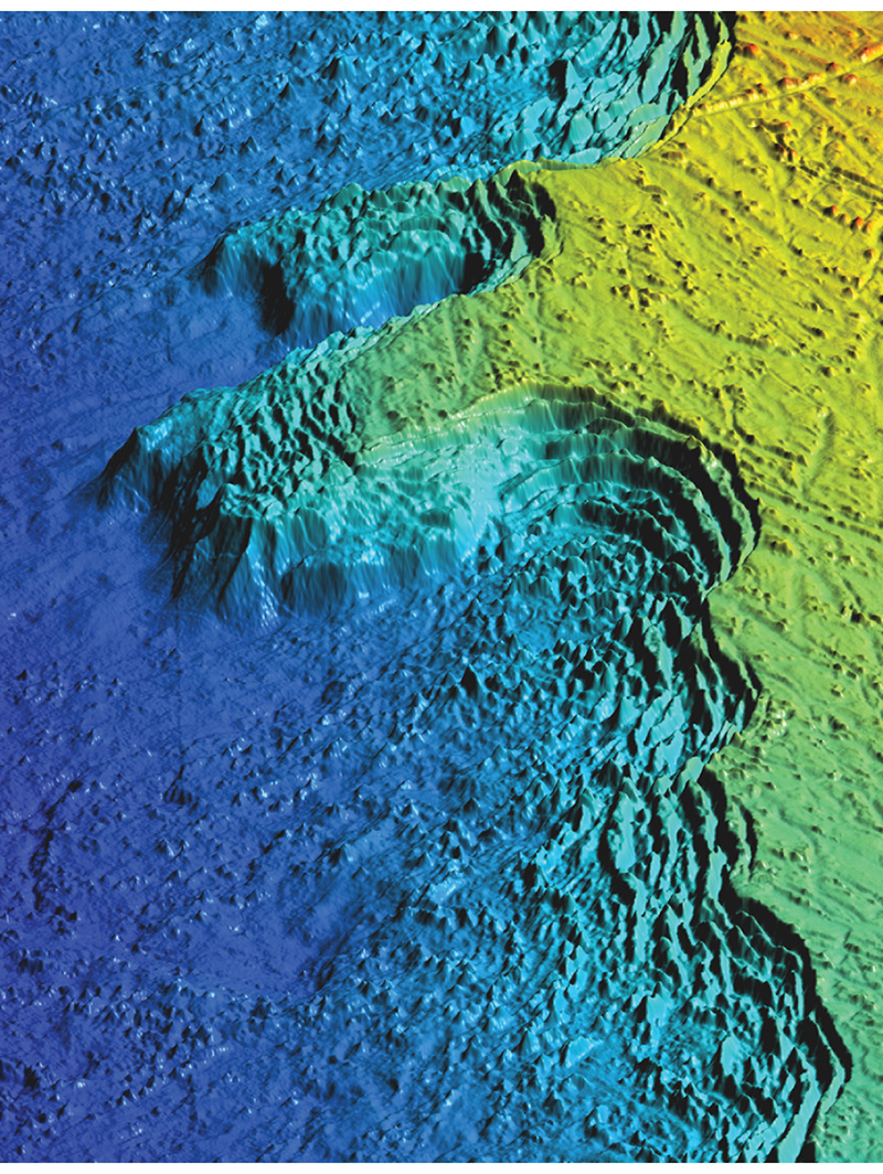 Figure 2.6 Three-dimensional model of Eggakanten (the edge of the continental shelf) west of the island of Røst.