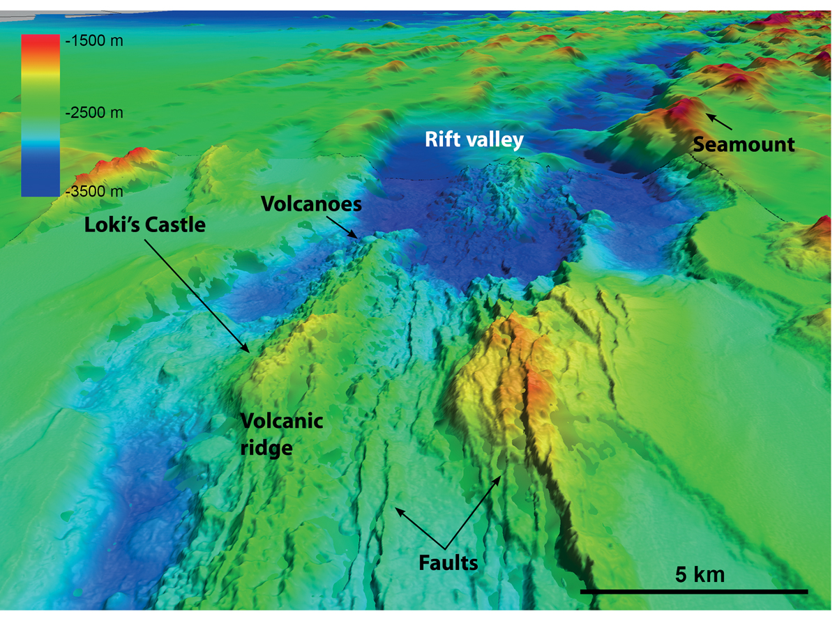 Figure 2.9 Northern part of Mohn’s Ridge, a section of the Mid-Atlantic Ridge.