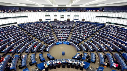 Når Storbritannia forlater Den europeiske union vil 73 seter i Europaparlamentet stå ledige Foto: Europaparlamentet Europaparlamentet i Strasbourg