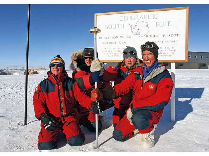 Figure 5.2 Four polar explorers seize the day – all 24 hours of it – at the South Pole. An example of an expedition subject to notification under the Antarctic Regulations.