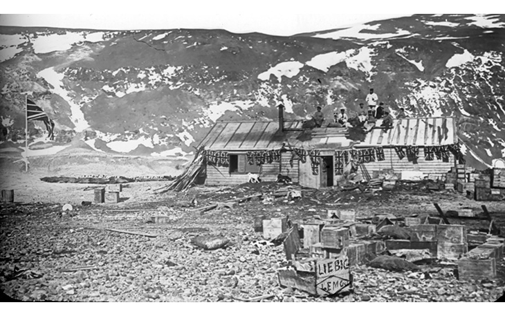 Figure 7.4 Carsten Borchgrevink’s cabin at Cape Adare, New Year’s 1900.