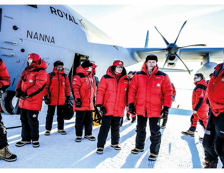Figure 9.1 HM King Harald of Norway at Troll Airfield, February 2015.