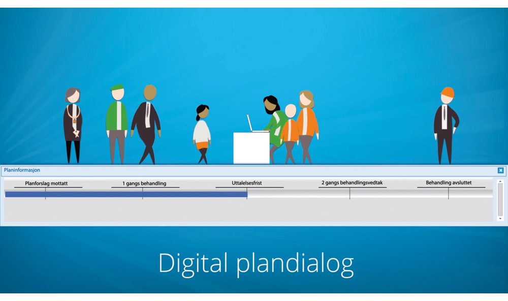 Figur 7.12 Digital plandialog er eit verktøy som gjer det enklare for innbyggjarane å følgje med på planprosessen, til å kome med innspel til planen og til å lese andre sine innspel. Mange kommunar har allereie teke verktøyet i bruk.