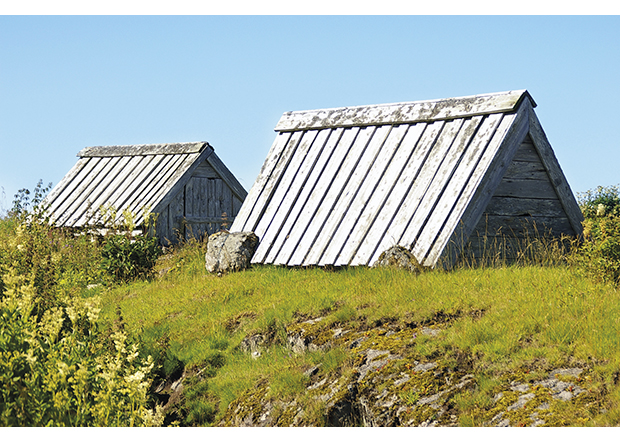 Figur 4.12 E-hus på Skjærvær, den vestlige og ytterste delen av Vegaøyan verdensarvområde, Vega, Nordland